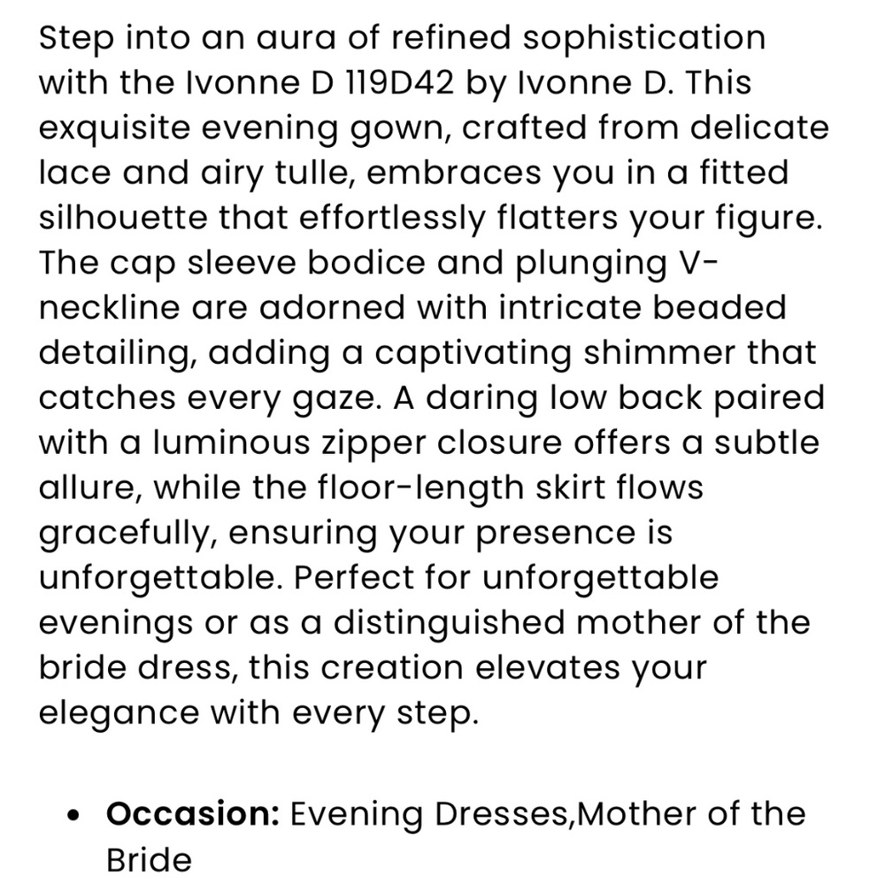 Evening gown mother of the bride